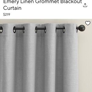 Pottery Barn Linen Grommet Curtains - Light Gray A Pair
